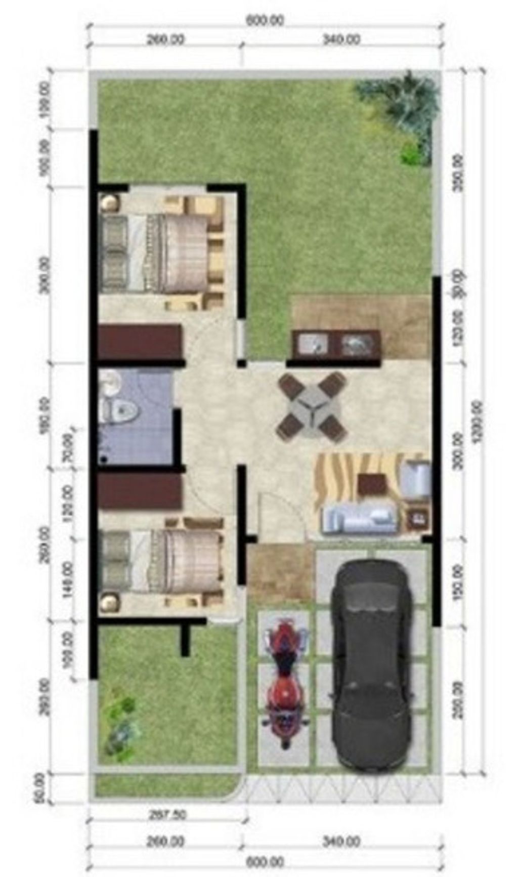 foto denah rumah tipe 30/100. perumahan Gardenia 2 cileungsi