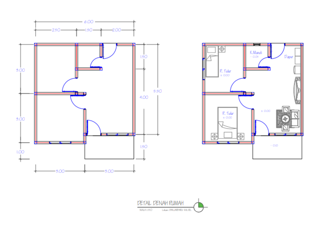 foto denah rumah tipe 36 perumahan MULTAZAM RESIDENCE
