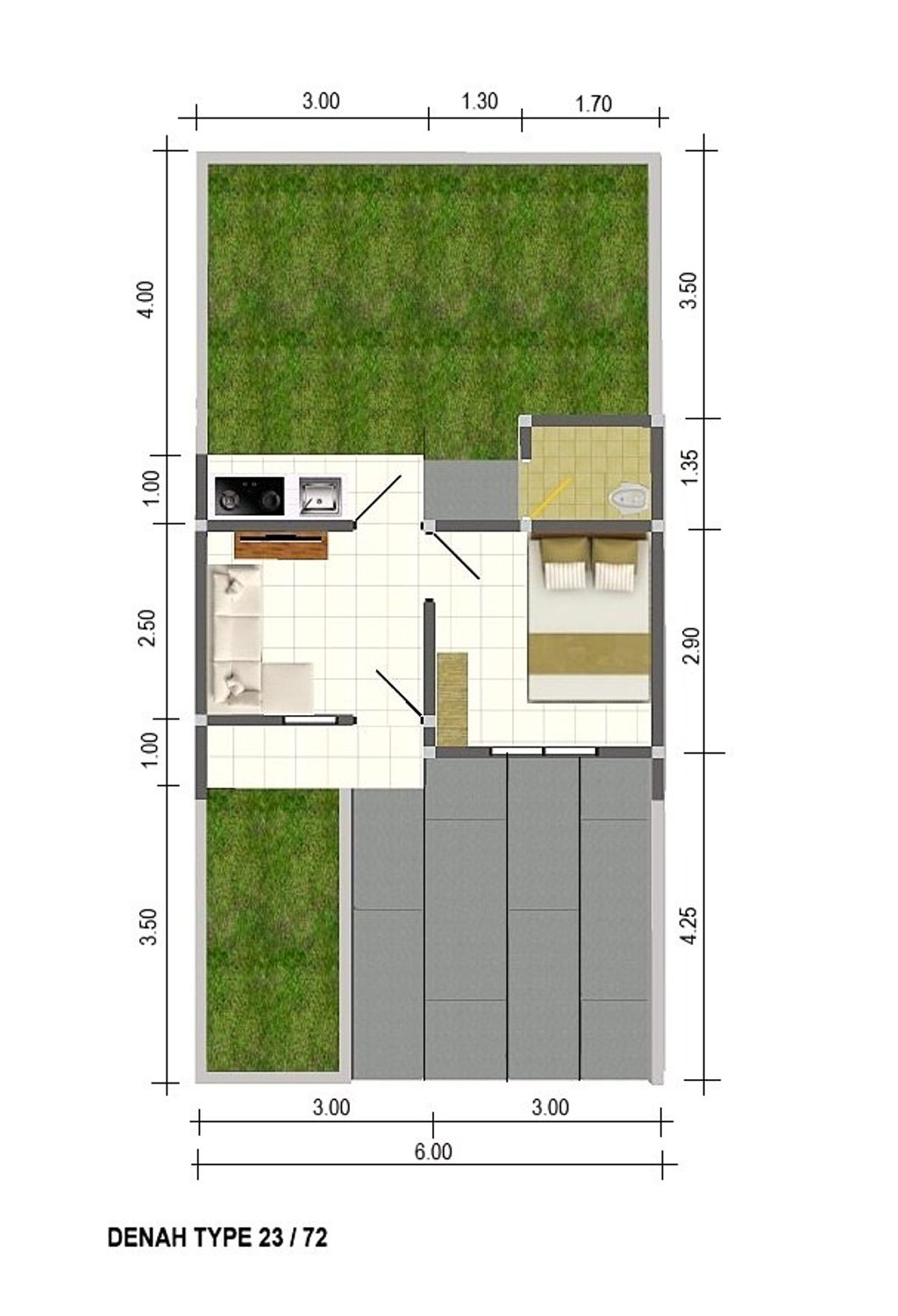 foto denah rumah tipe Blok B1 T23 (SUBSIDI) perumahan SEHATI KALIWUNGU