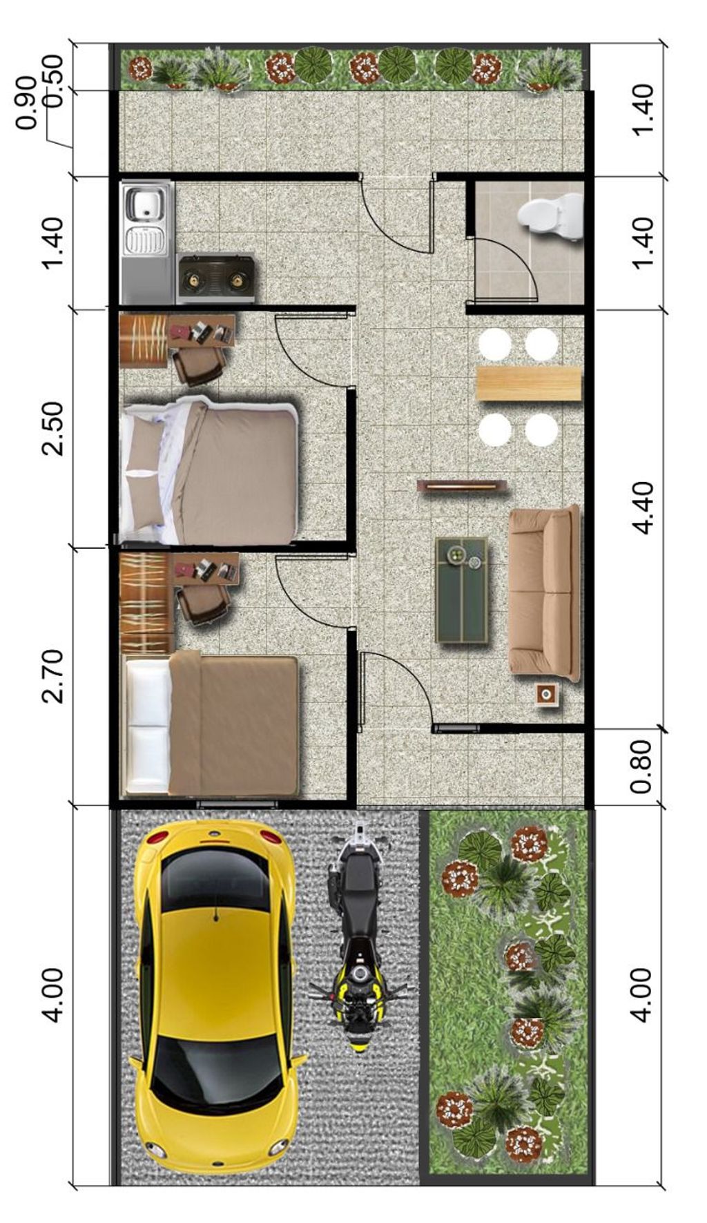 foto denah rumah tipe 40/71 perumahan GRAND SURYA VILLAGE
