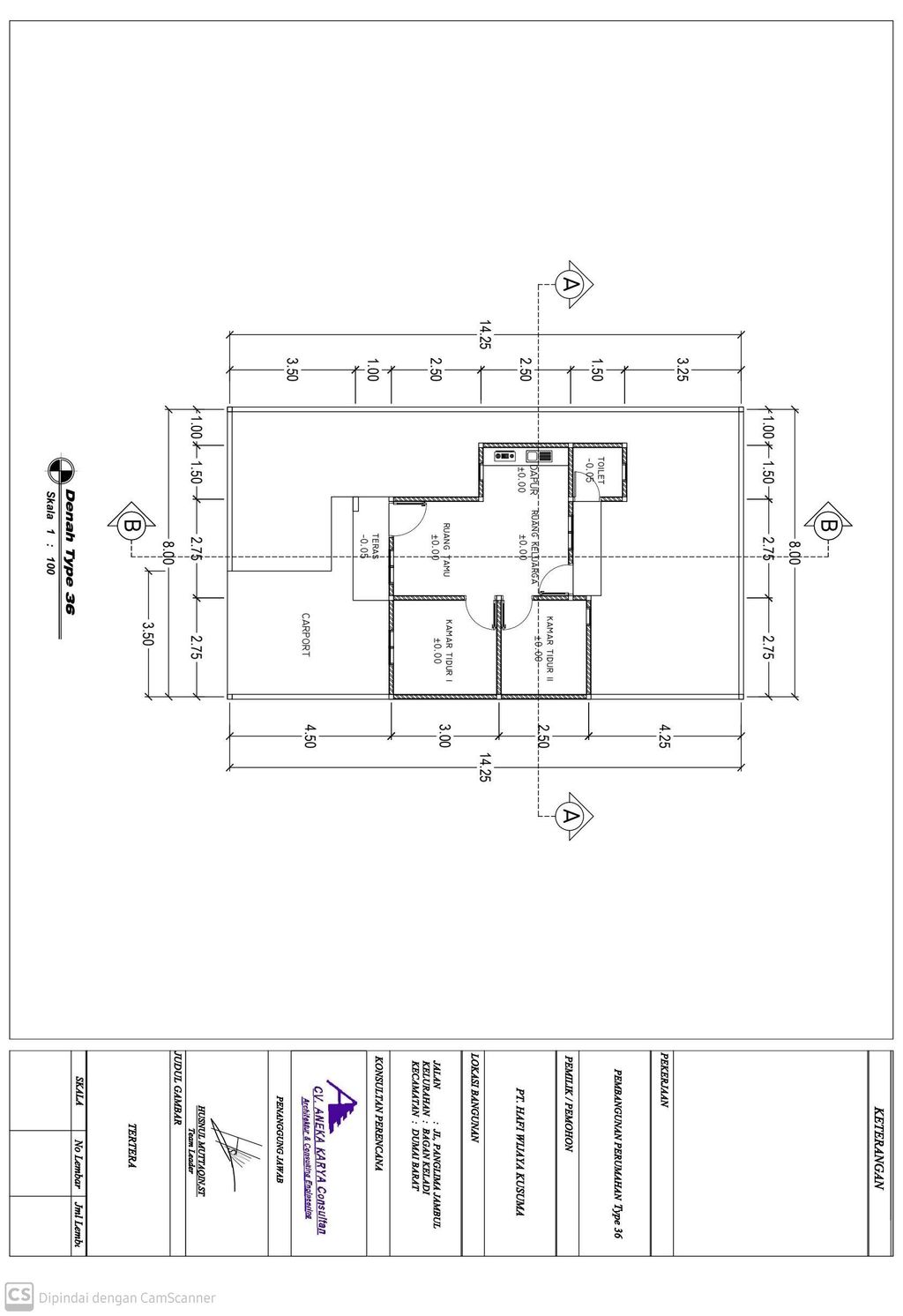 foto denah rumah tipe 36/107 perumahan PANG5 RESIDENCE