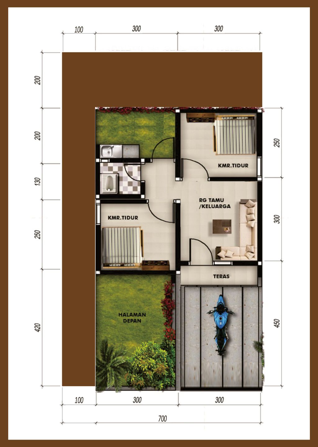 foto denah rumah tipe 36/84 perumahan GRAHA JONE RESIDENCE