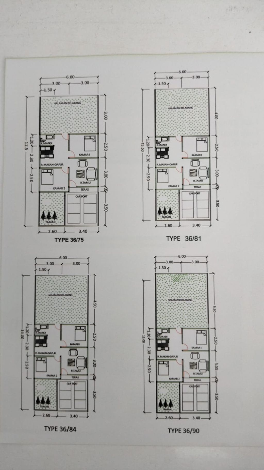 foto denah rumah tipe 36 perumahan Tulip