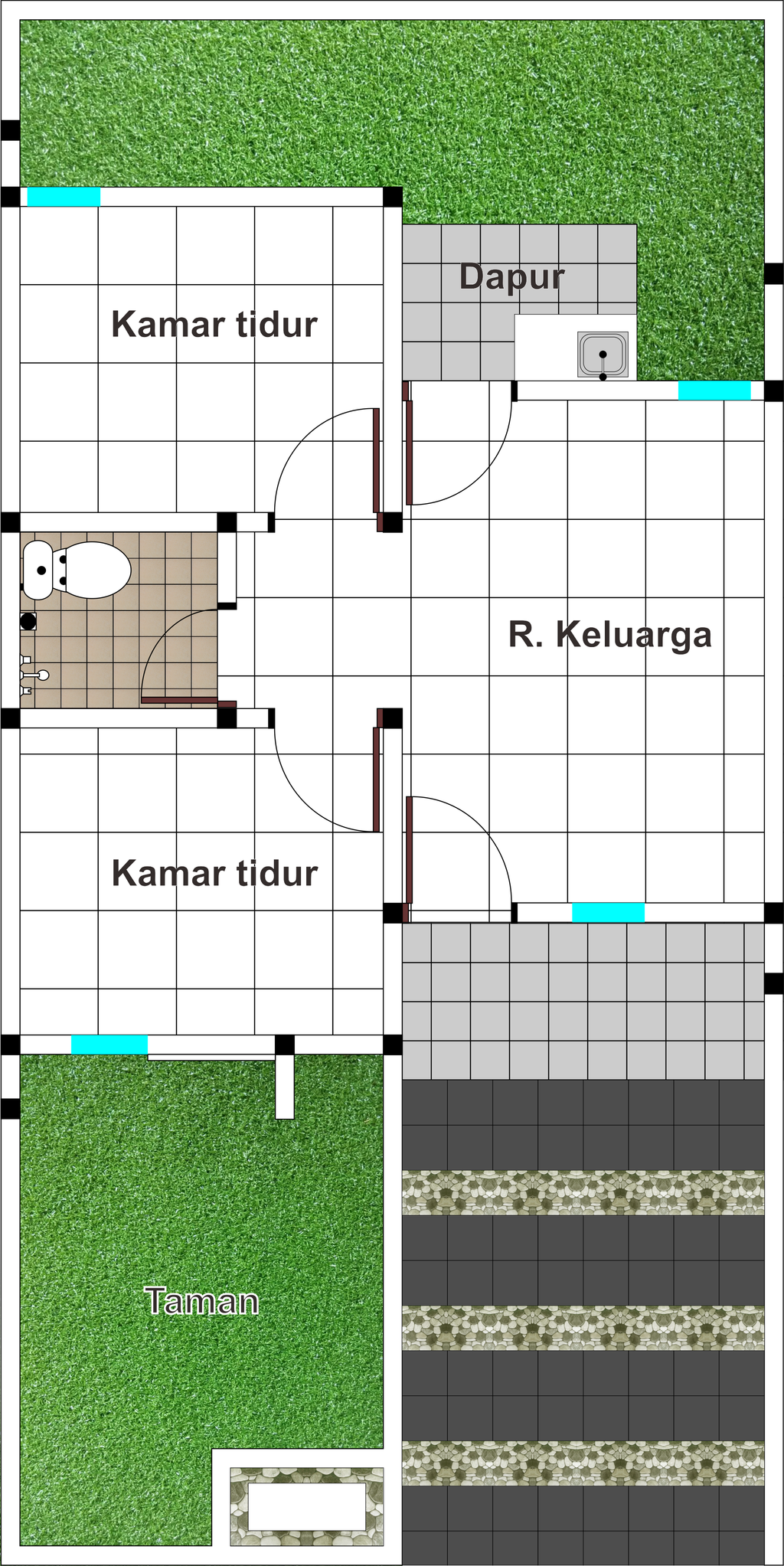 foto denah rumah tipe T36/72 (November 2025) perumahan PERSADA CISOKA RESIDENCE