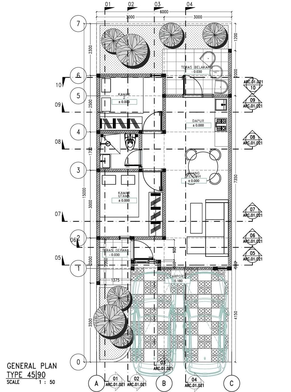 foto denah rumah tipe 36/240 perumahan TENJO CITY PREMIERE