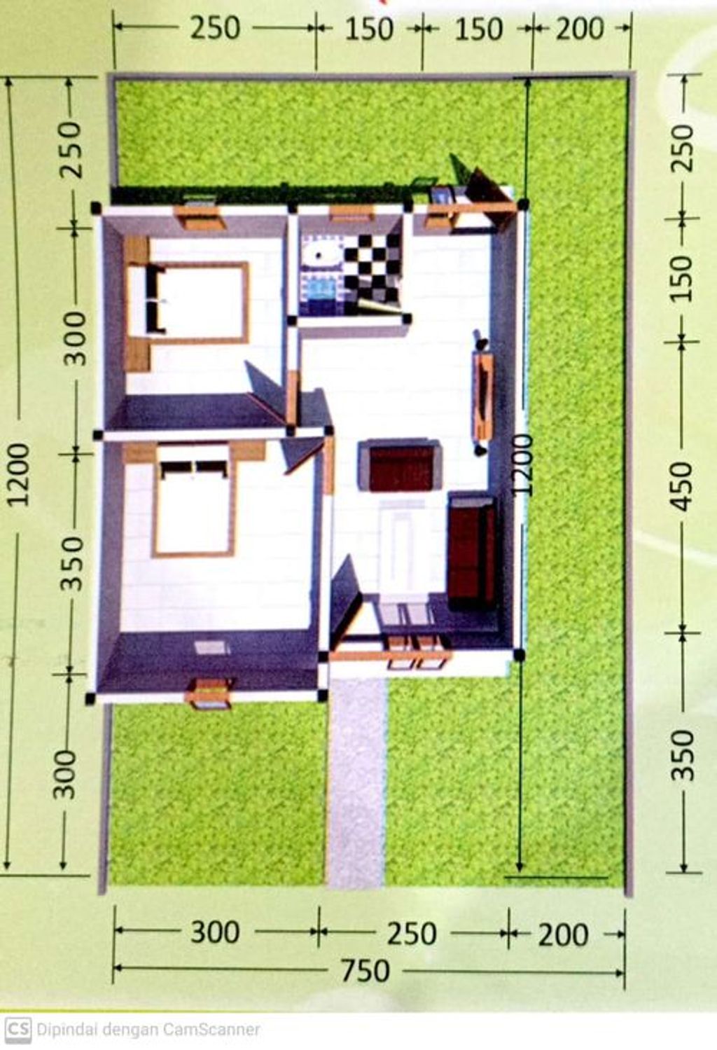 foto denah rumah tipe RSH 36 perumahan Bukit Sentosa Residence 2