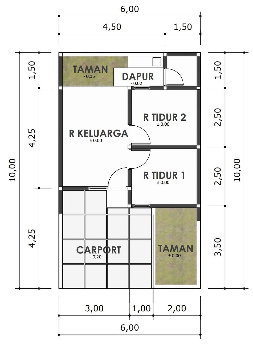 foto denah rumah tipe Tulip perumahan AMBAR KOTABARU REGENCY