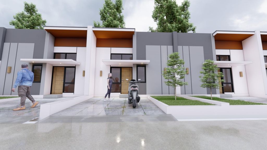 foto tampak rumah tipe Tulip perumahan AMBAR KOTABARU REGENCY