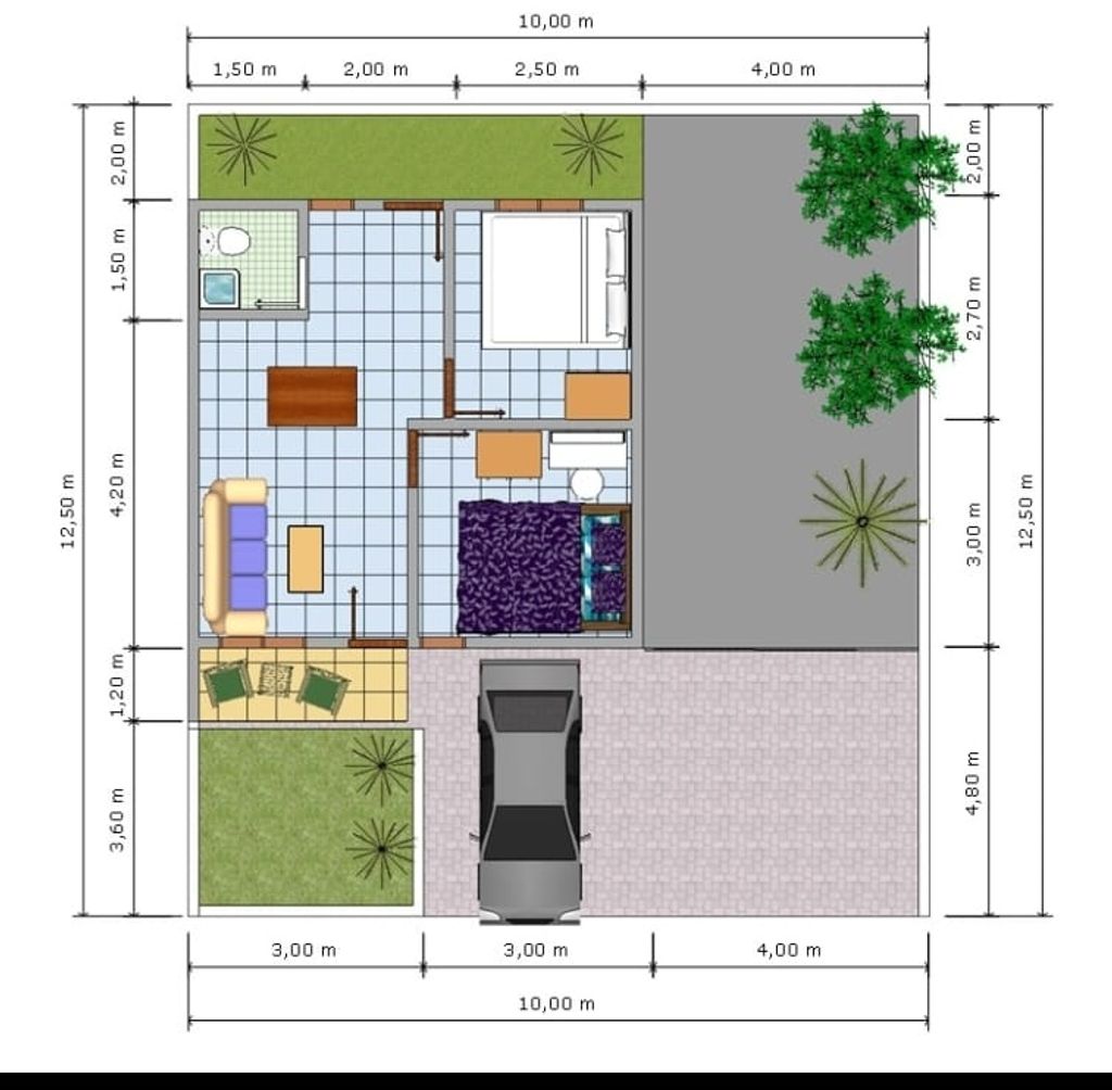 foto denah rumah tipe Rumah Tinggal Tunggal model 36 perumahan Alam Raya Residence_