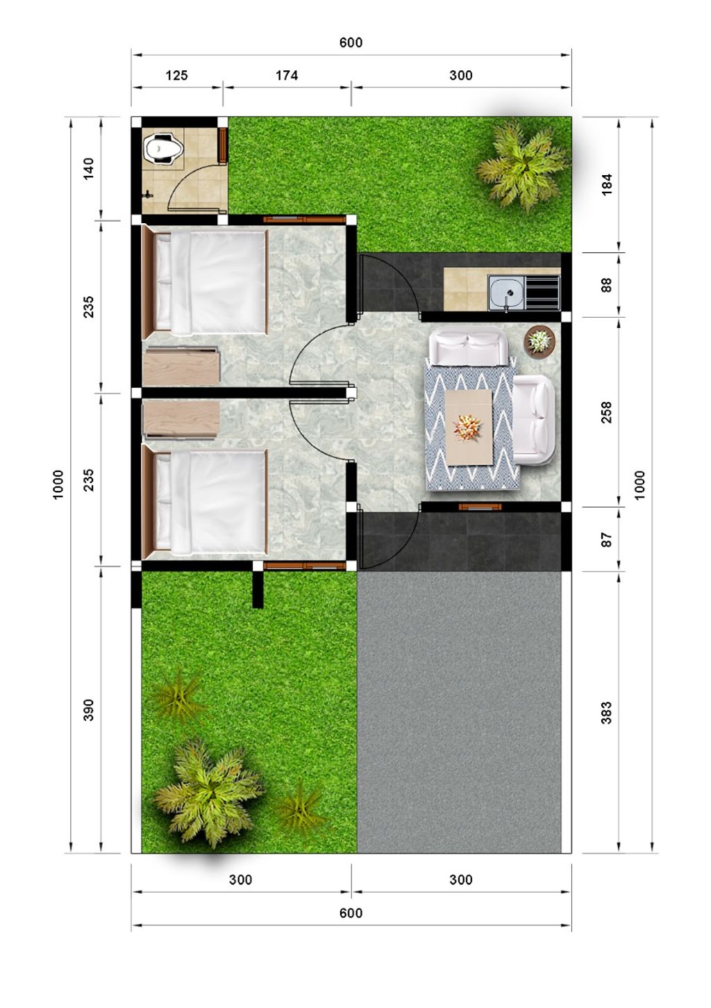foto denah rumah tipe SCANDINAVIAN 2025 perumahan GRIYA SEDAYA 2 LEMAHIRENG