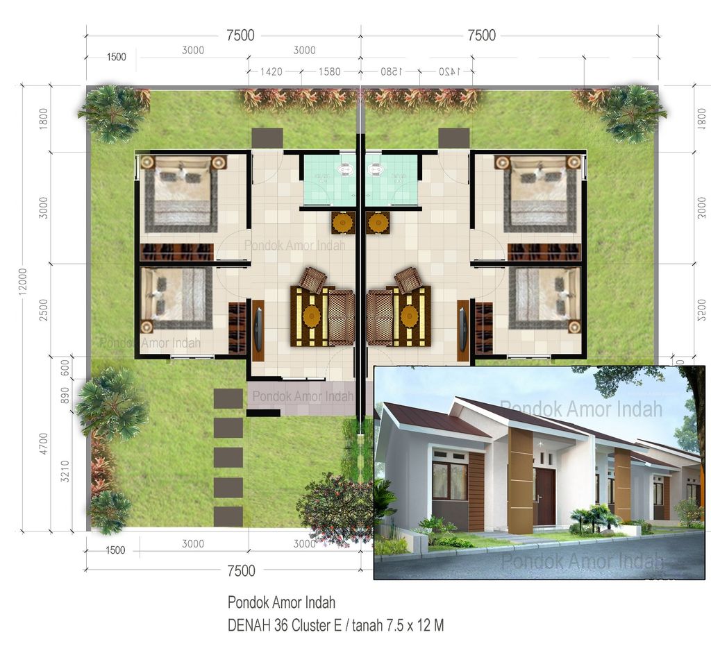 foto denah rumah tipe T.36 PONDOK AMOR INDAH (subsidi) perumahan Pondok Amor Indah
