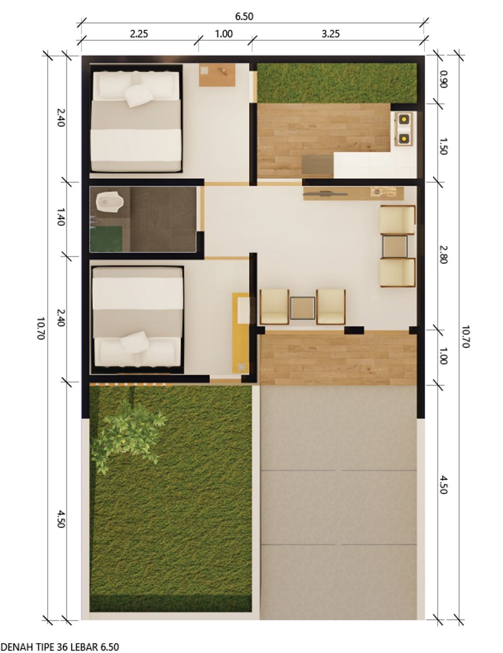 foto denah rumah tipe 36/79 perumahan Puri Gracia Asri
