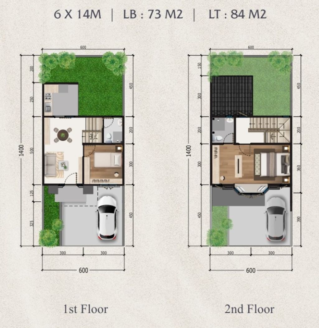 foto denah rumah tipe LEBAR 6 MODBURY 2B perumahan CITRALAND CIBUBUR CLUSTER MODBURY