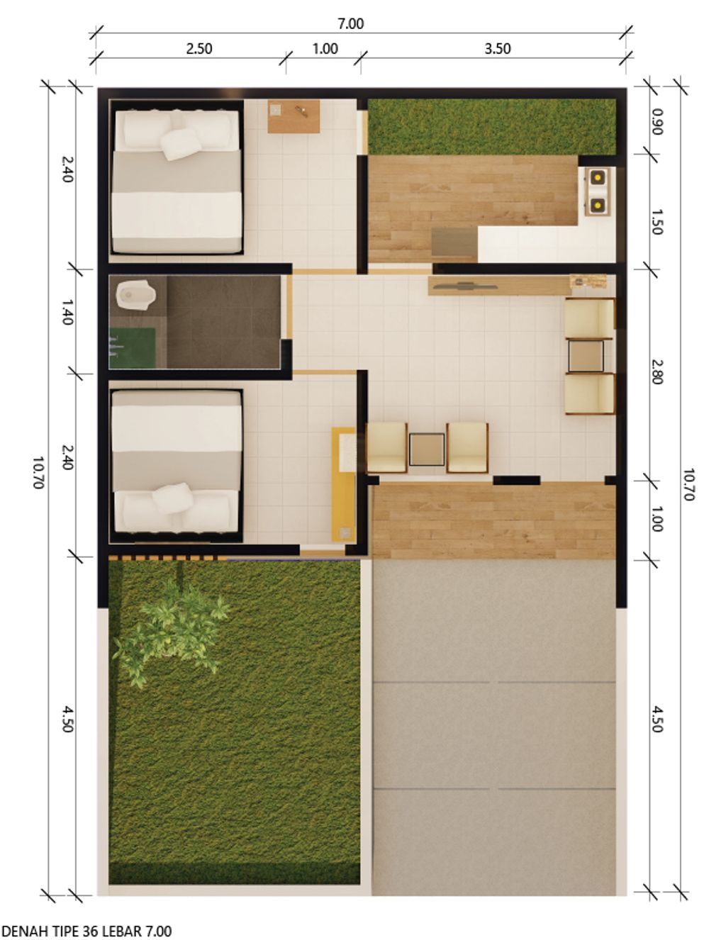 foto denah rumah tipe 36/89 perumahan Puri Gracia Asri