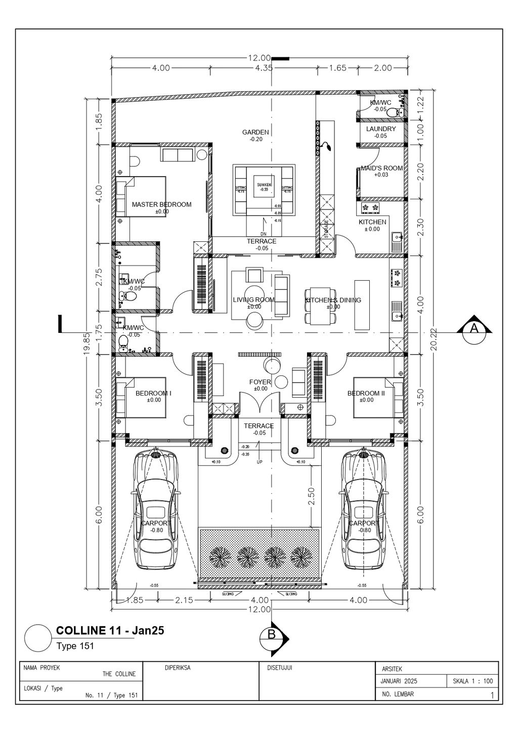 foto denah rumah tipe T. 151/244 perumahan THE COLLINE