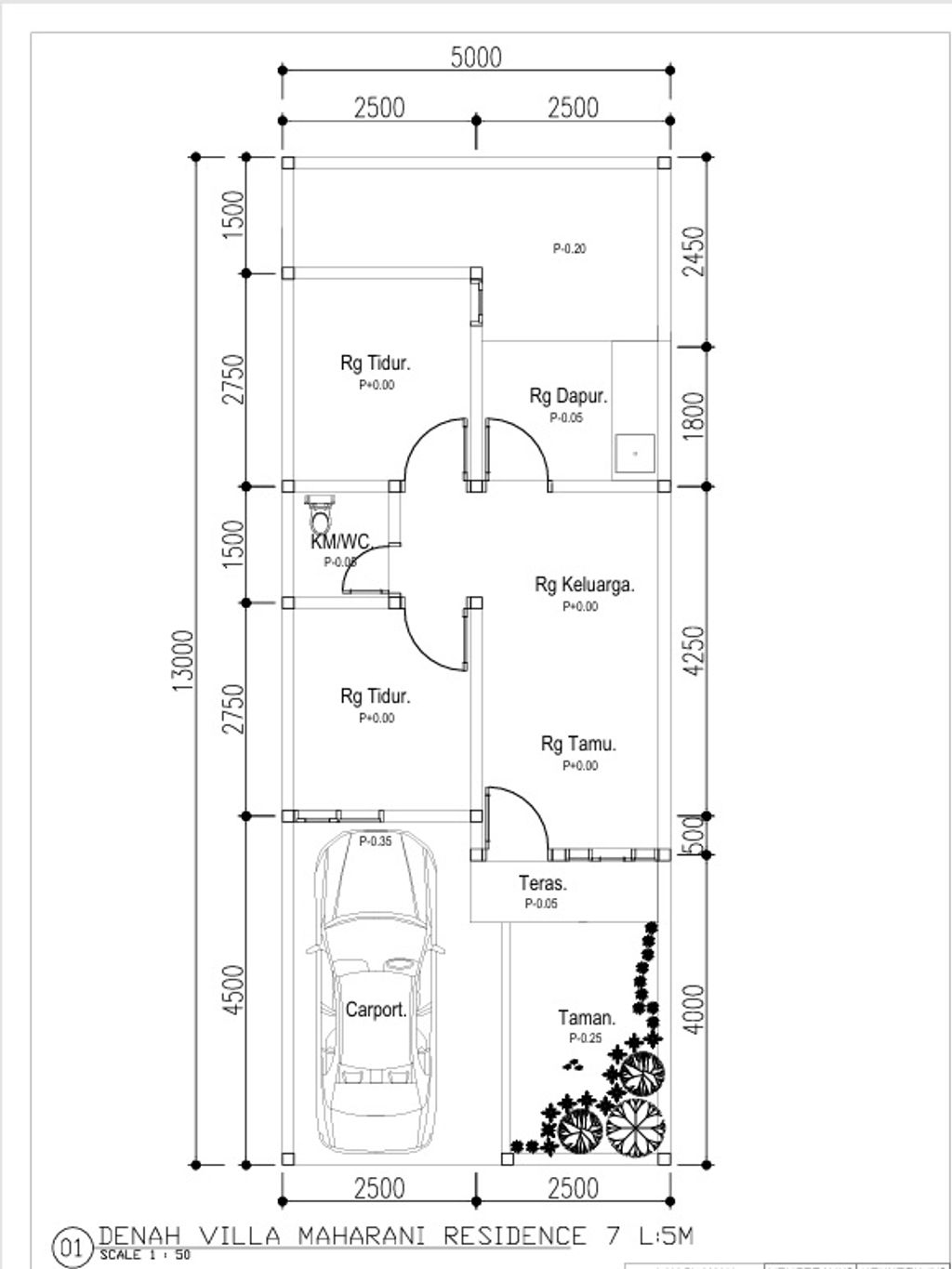 foto denah rumah tipe 36/73m2 perumahan VILLA MAHARANI RESIDENCE 7