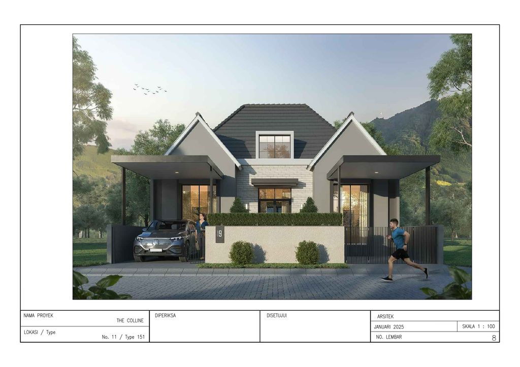 foto tampak rumah tipe T. 151/244 perumahan THE COLLINE