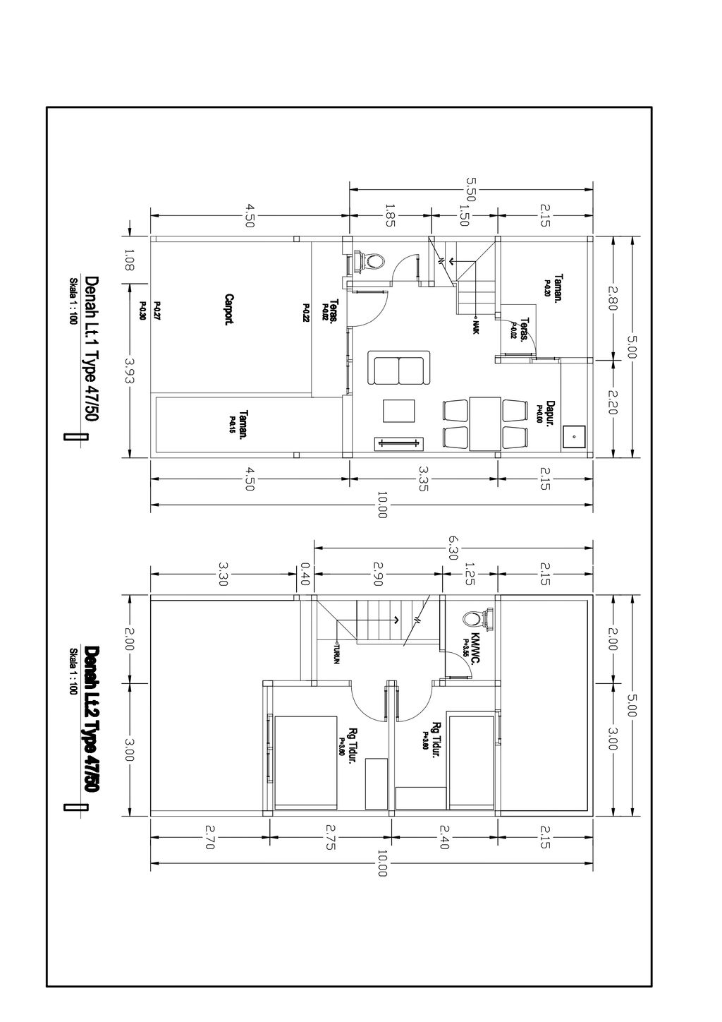 foto denah rumah tipe 47/50 Meter2 perumahan ROYAL GRANDWIS