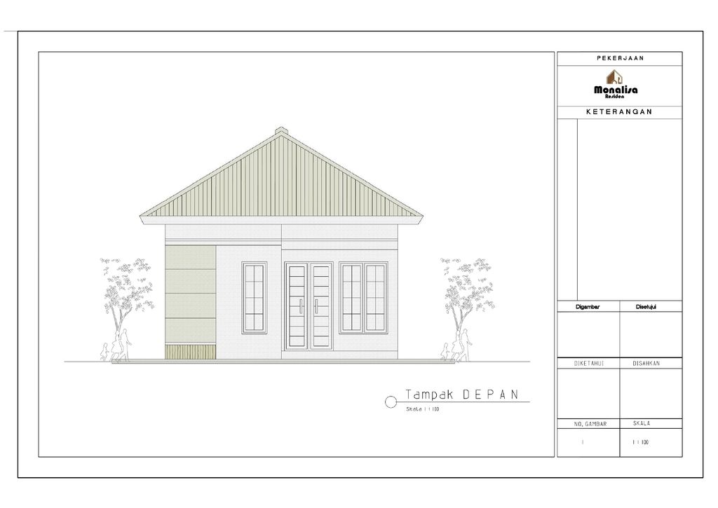 foto tampak rumah tipe 36 (150 m2) perumahan PERUMAHAN MONALISA RESIDENCE 2