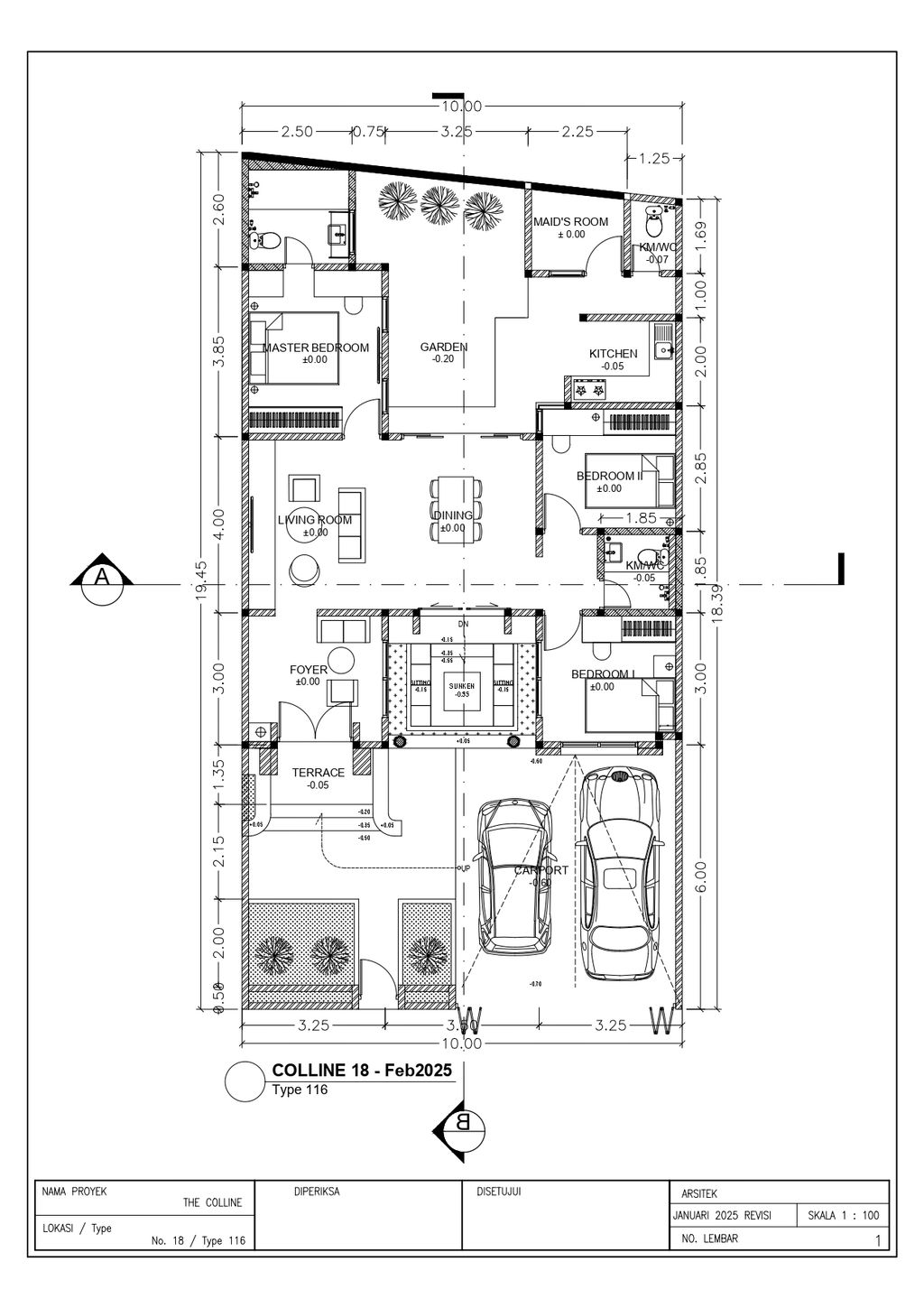 foto denah rumah tipe T. 116/189 perumahan THE COLLINE