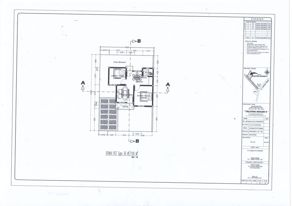 foto denah rumah tipe 36/108 perumahan TALITHA HOUSE 4