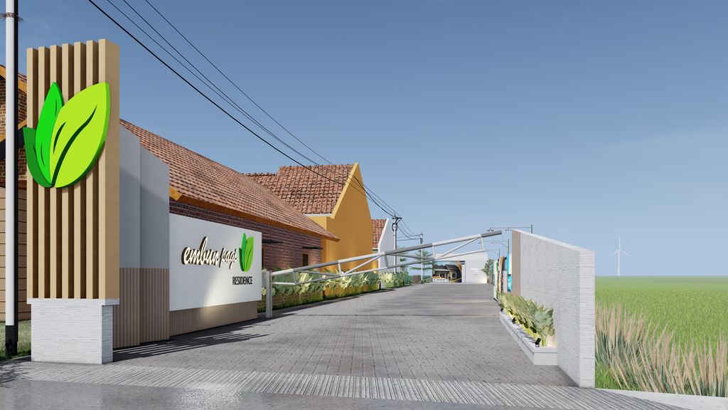 foto gerbang perumahan embun pagi residence