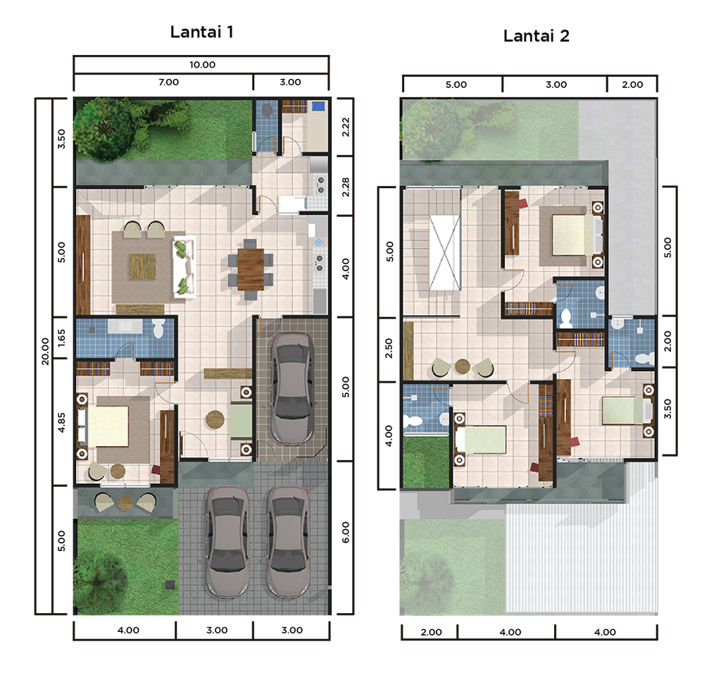 foto denah rumah tipe Daniel B perumahan Raffles Residence Tahap 2