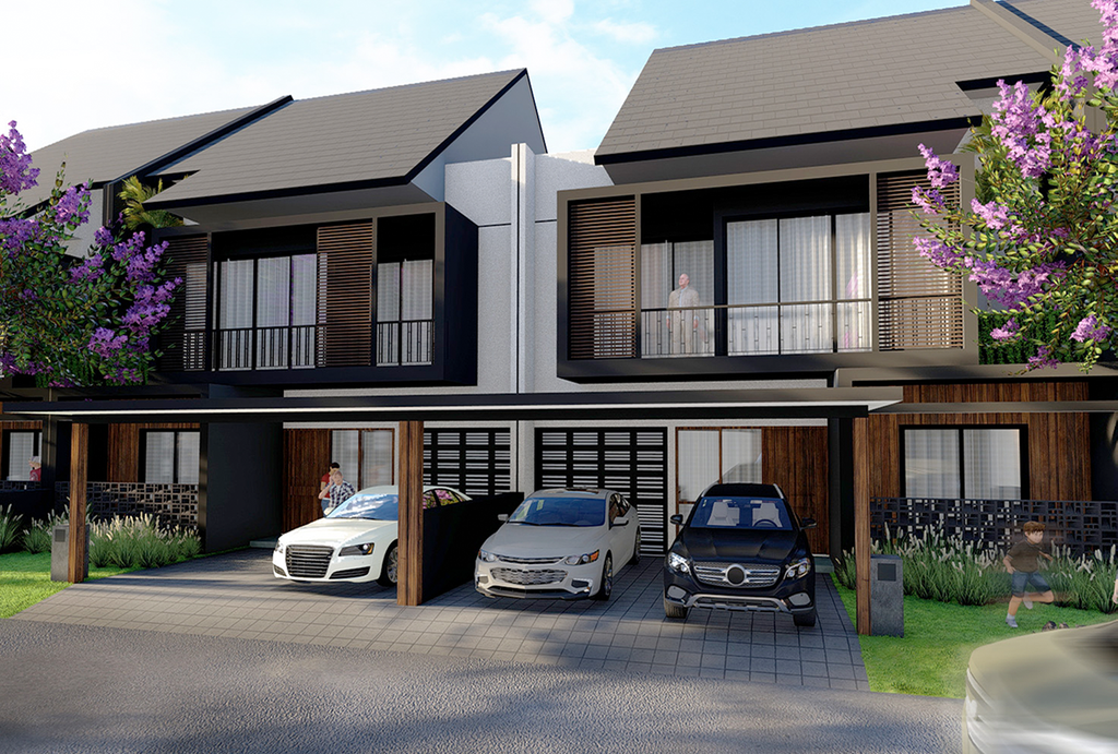 foto tampak rumah tipe Daniel B perumahan Raffles Residence Tahap 2