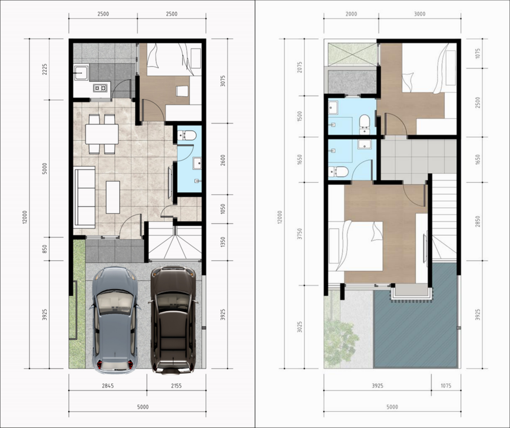 foto denah rumah tipe SAKURA 65 perumahan CLUSTER BLOSSOMVILLE, KOTA SUTERA