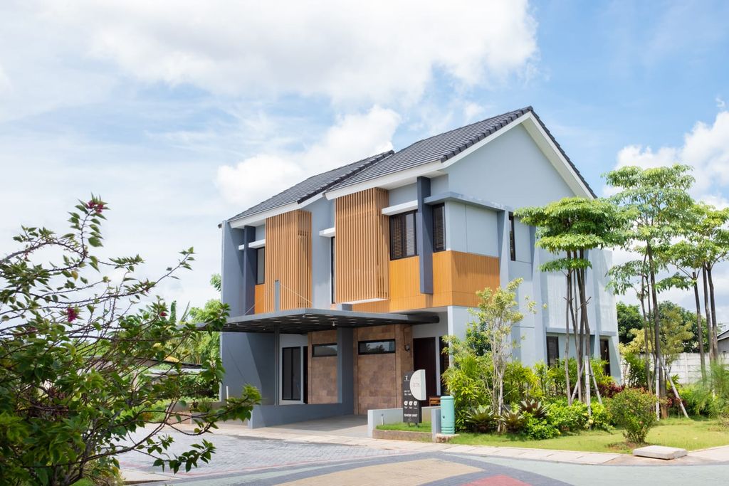 foto tampak rumah tipe SAKURA 65 perumahan CLUSTER BLOSSOMVILLE, KOTA SUTERA