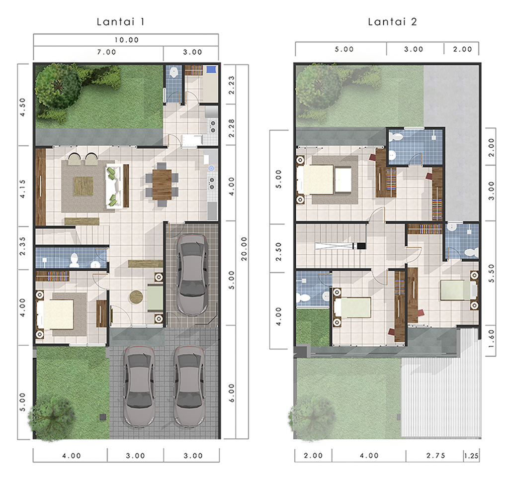 foto denah rumah tipe Daniel A perumahan Raffles Residence Tahap 2