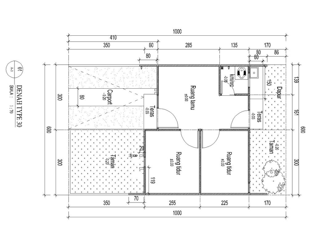 foto denah rumah tipe DHARPA perumahan NEW AMERTA TERAS