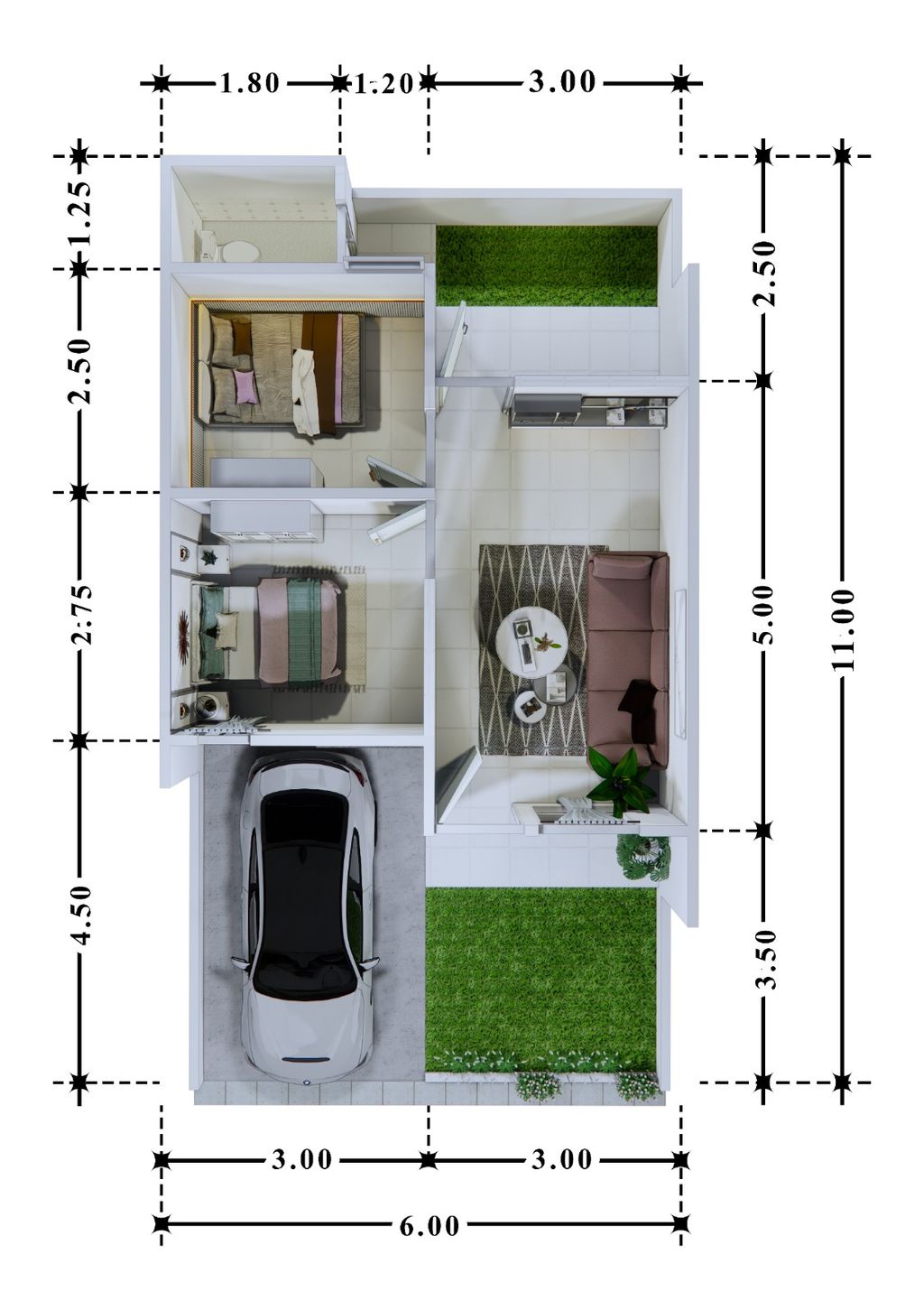 foto denah rumah tipe 36/66 perumahan VASA RESIDENCE