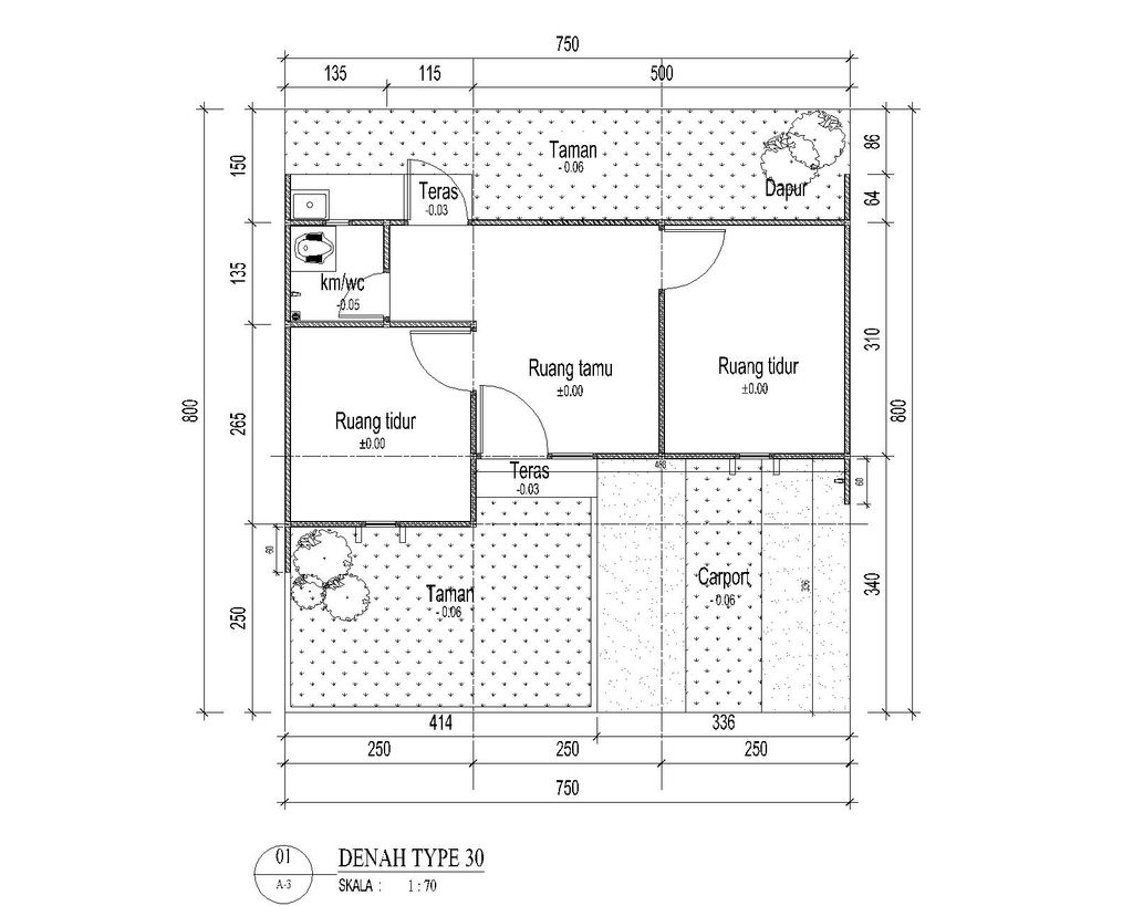 foto denah rumah tipe DHARMA perumahan NEW AMERTA TERAS
