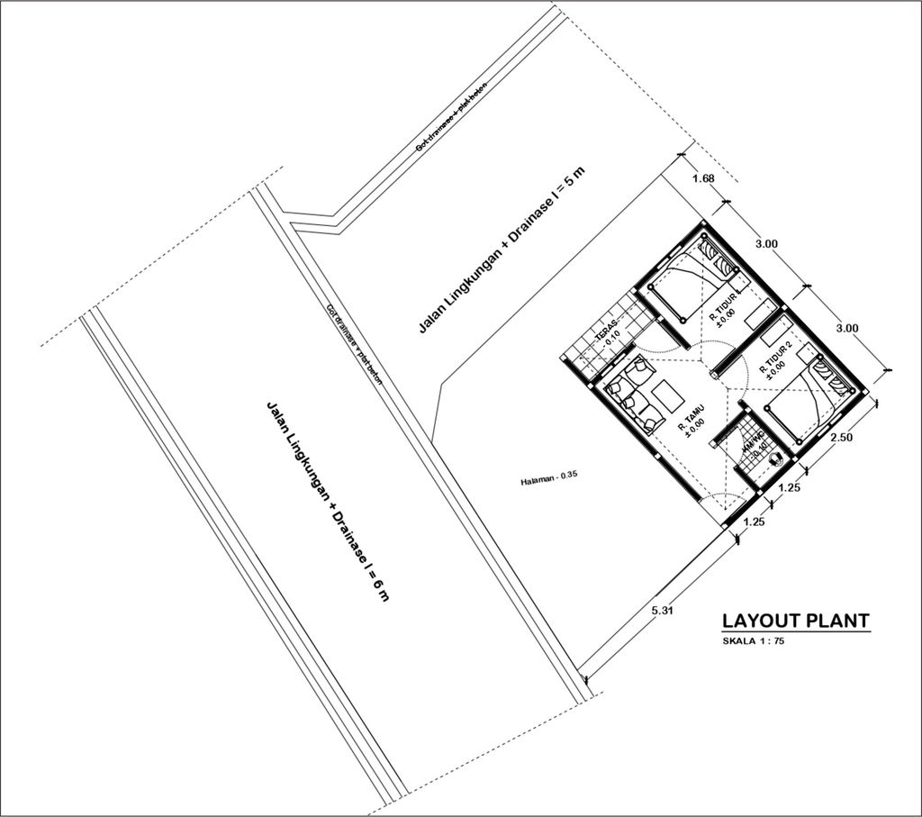 foto denah rumah tipe Rumah Subsidi perumahan Perumahan Bali Amertha Kembang Sari