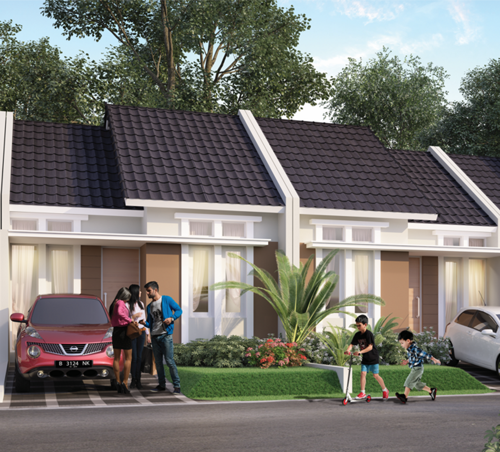 foto tampak rumah tipe 39/72 East Colorado perumahan THE RIVER TAHAP 2