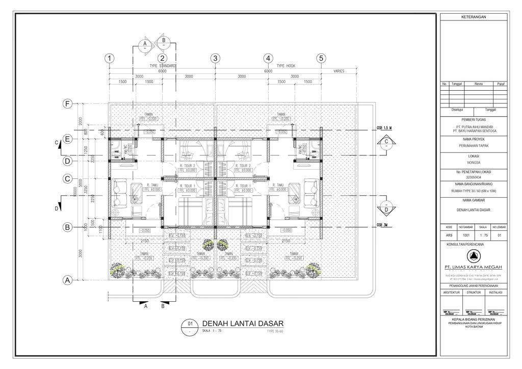 foto denah rumah tipe 30 perumahan GESYA INFINITY