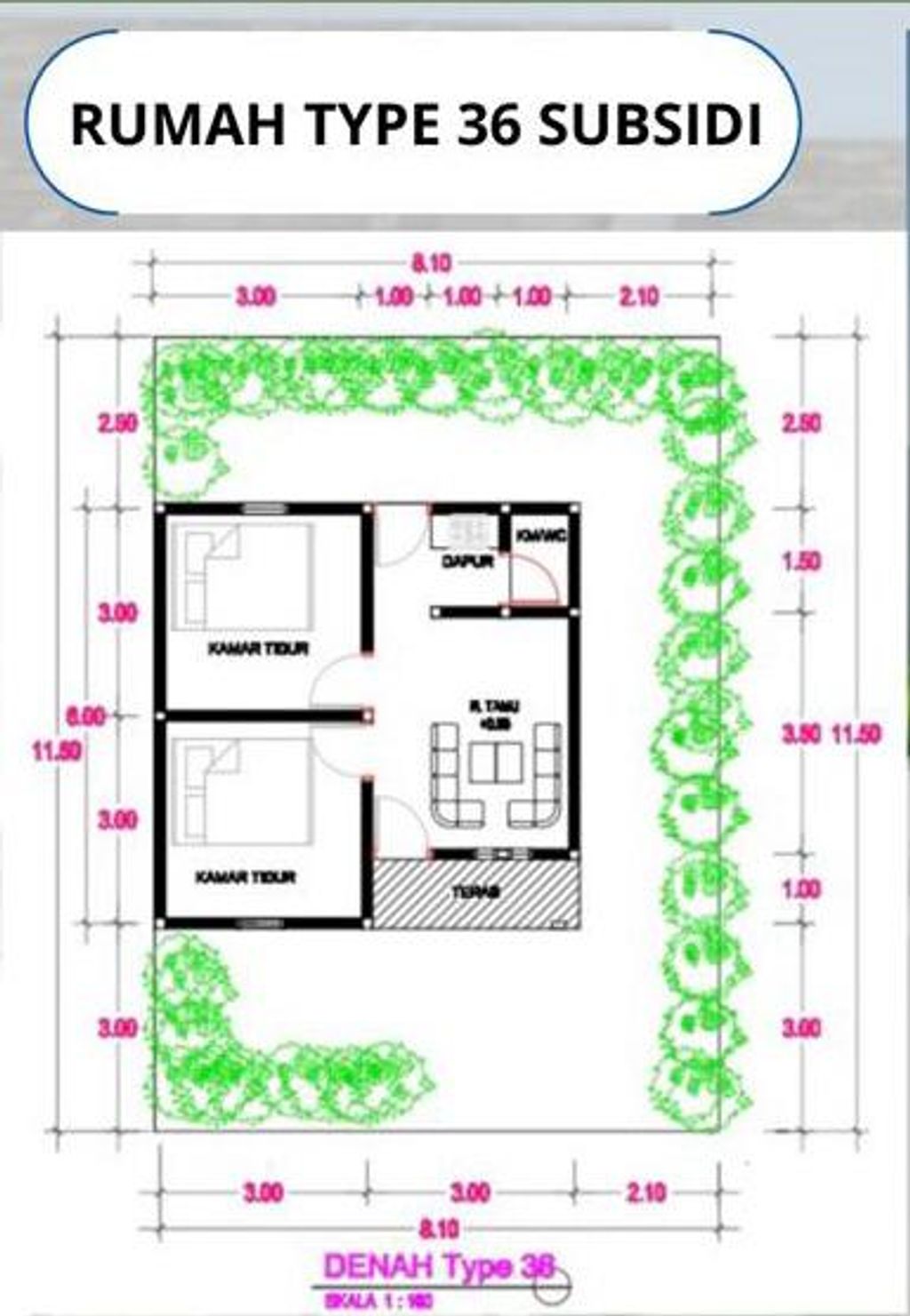 foto denah rumah tipe 36 perumahan Abiyyu Regency 7