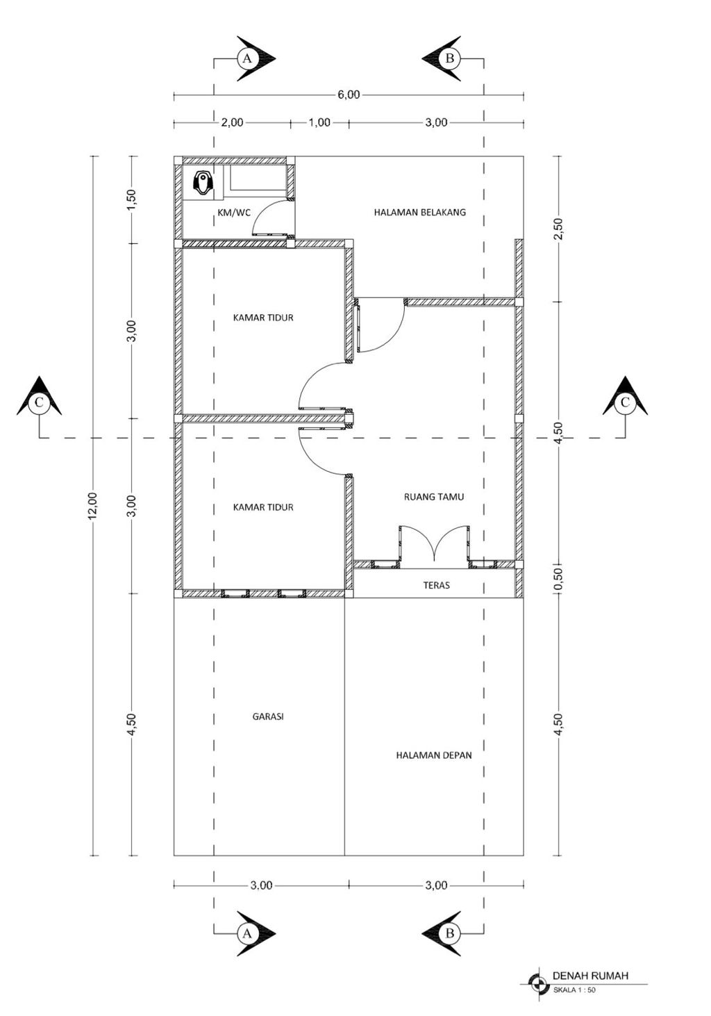 foto denah rumah tipe 36 perumahan PERUMAHAN GRAHA ABADI III
