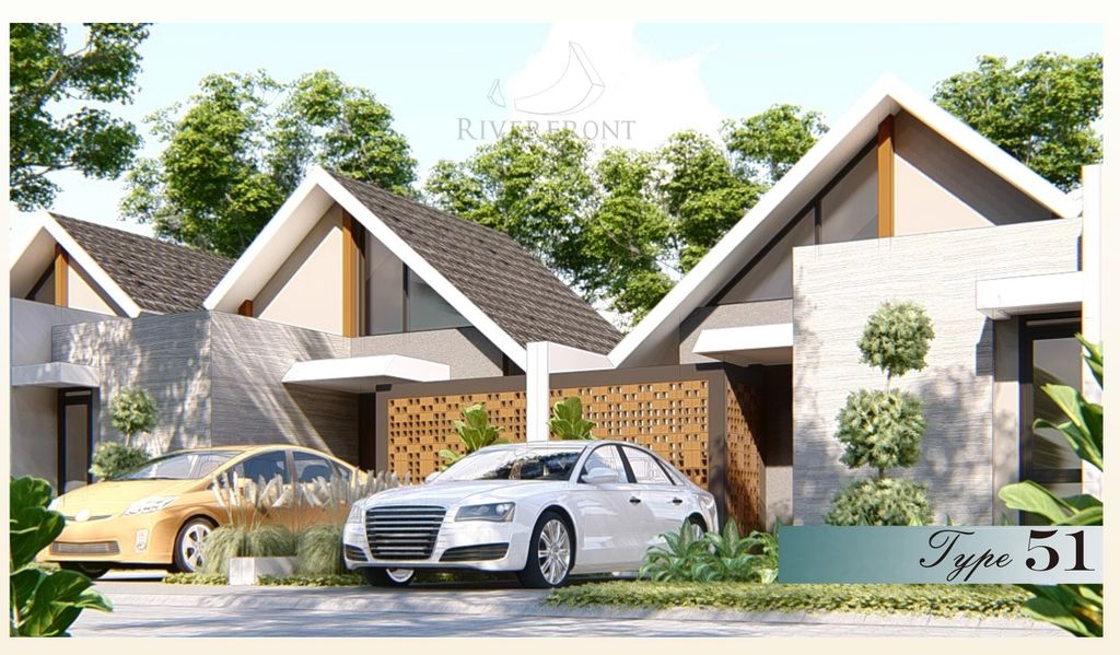 foto tampak rumah tipe MAPLE A perumahan RIVERFRONT URBAN RESORT TAHAP II