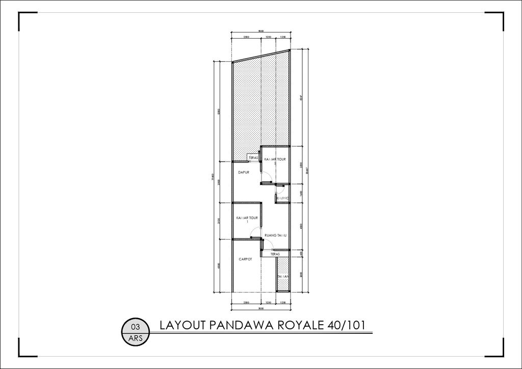 foto denah rumah tipe 40/101 perumahan Pandawa Royale