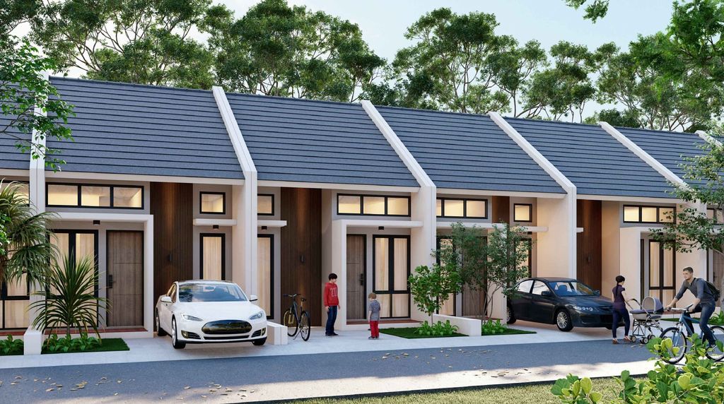 foto tampak rumah tipe 40/74 perumahan Pandawa Royale