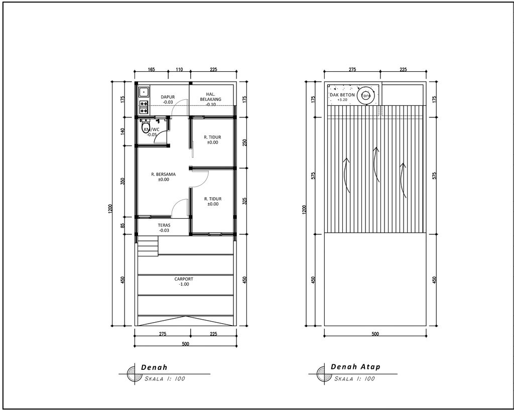 foto denah rumah tipe 30 1 Lantai Kontur 1m (331) perumahan G-Land Padalarang Valley