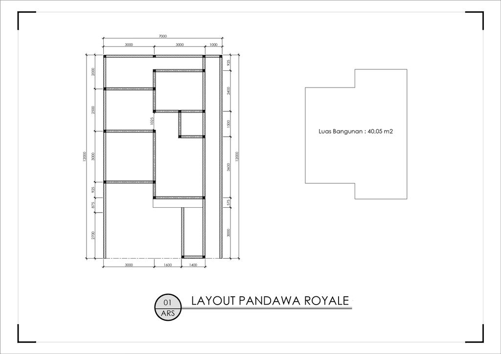 foto denah rumah tipe 40/84 perumahan Pandawa Royale