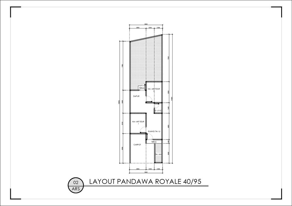 foto denah rumah tipe 40/95 perumahan Pandawa Royale