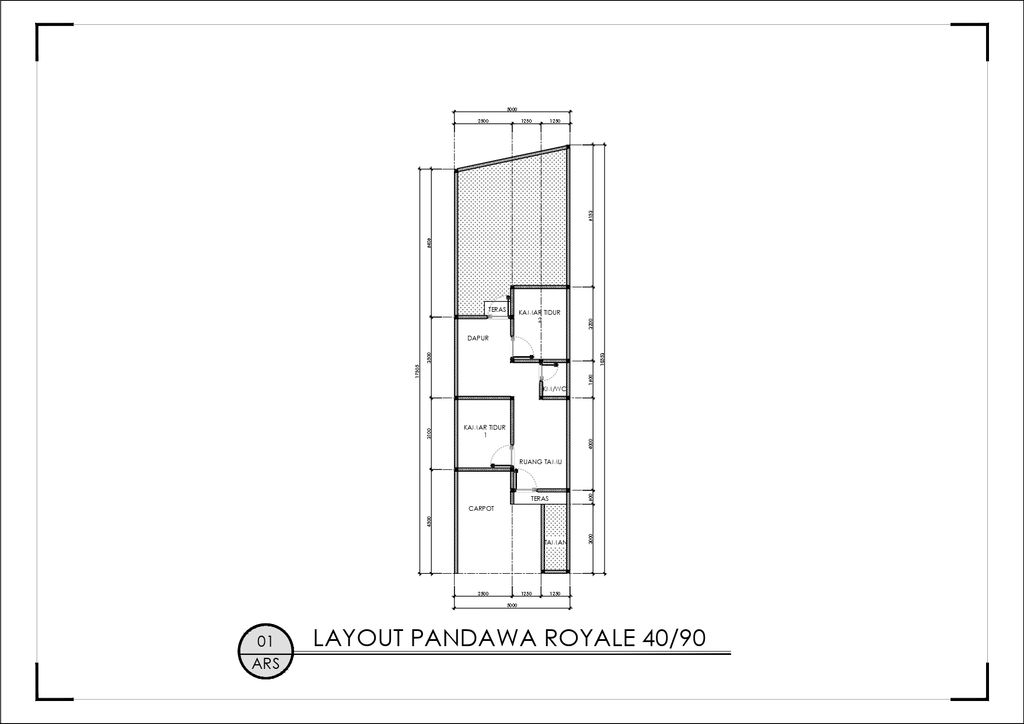 foto denah rumah tipe 40/90 perumahan Pandawa Royale