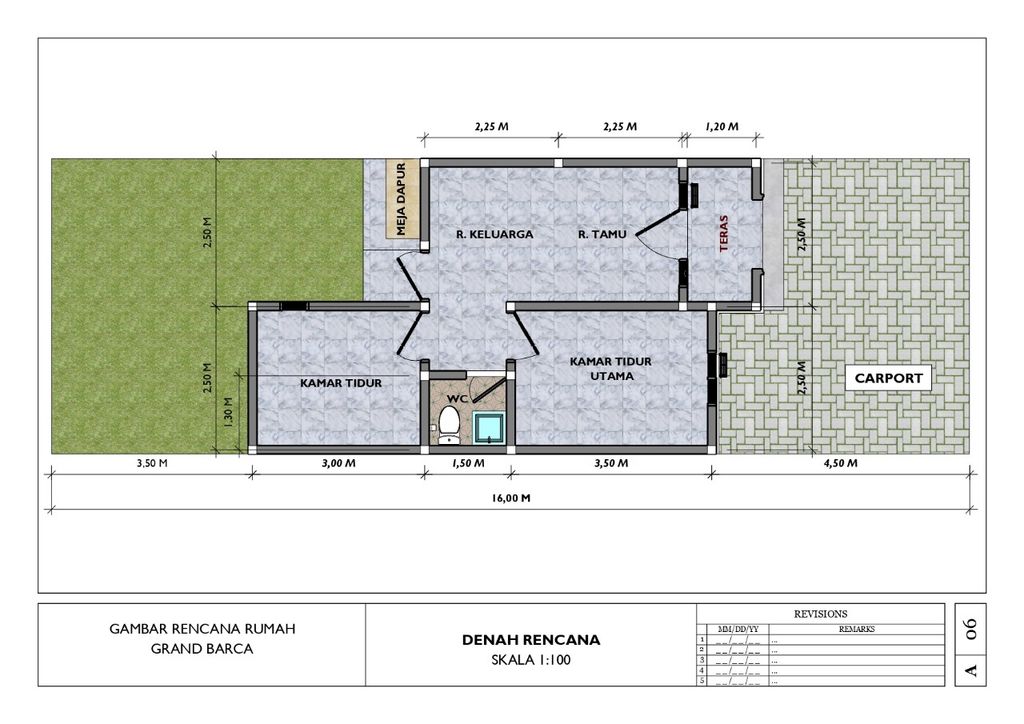 foto denah rumah tipe 36/80 perumahan SURYA HARMONI