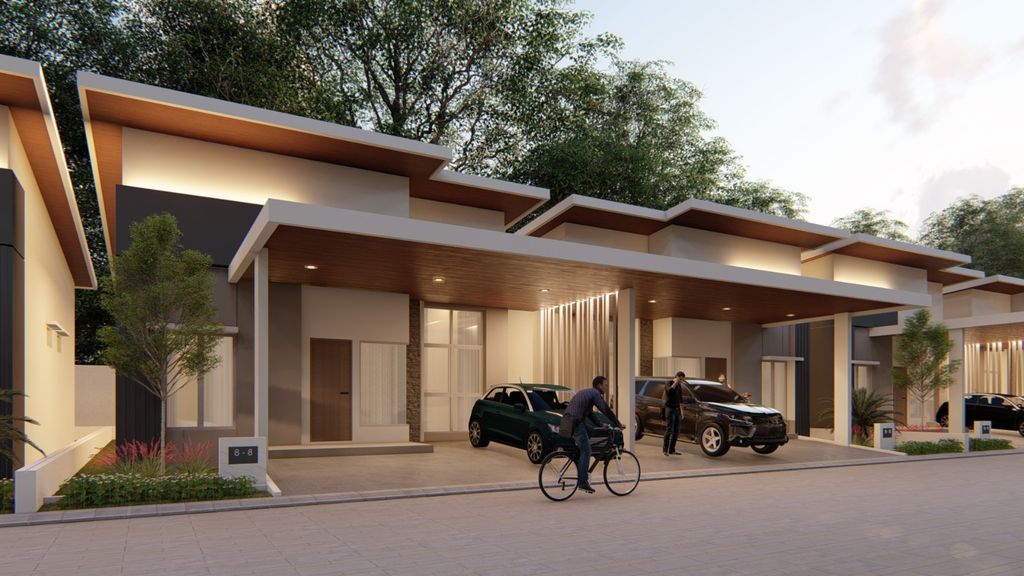 foto tampak rumah tipe AMARILIS 100 perumahan THE ROYAL SPRING