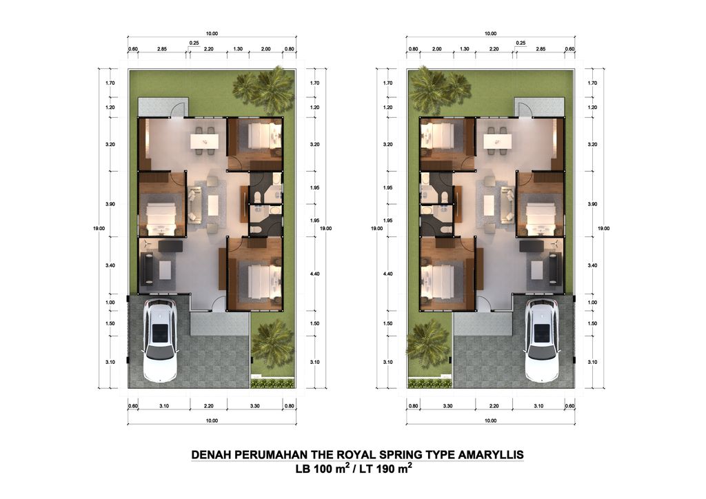 foto denah rumah tipe AMARILIS 100 perumahan THE ROYAL SPRING