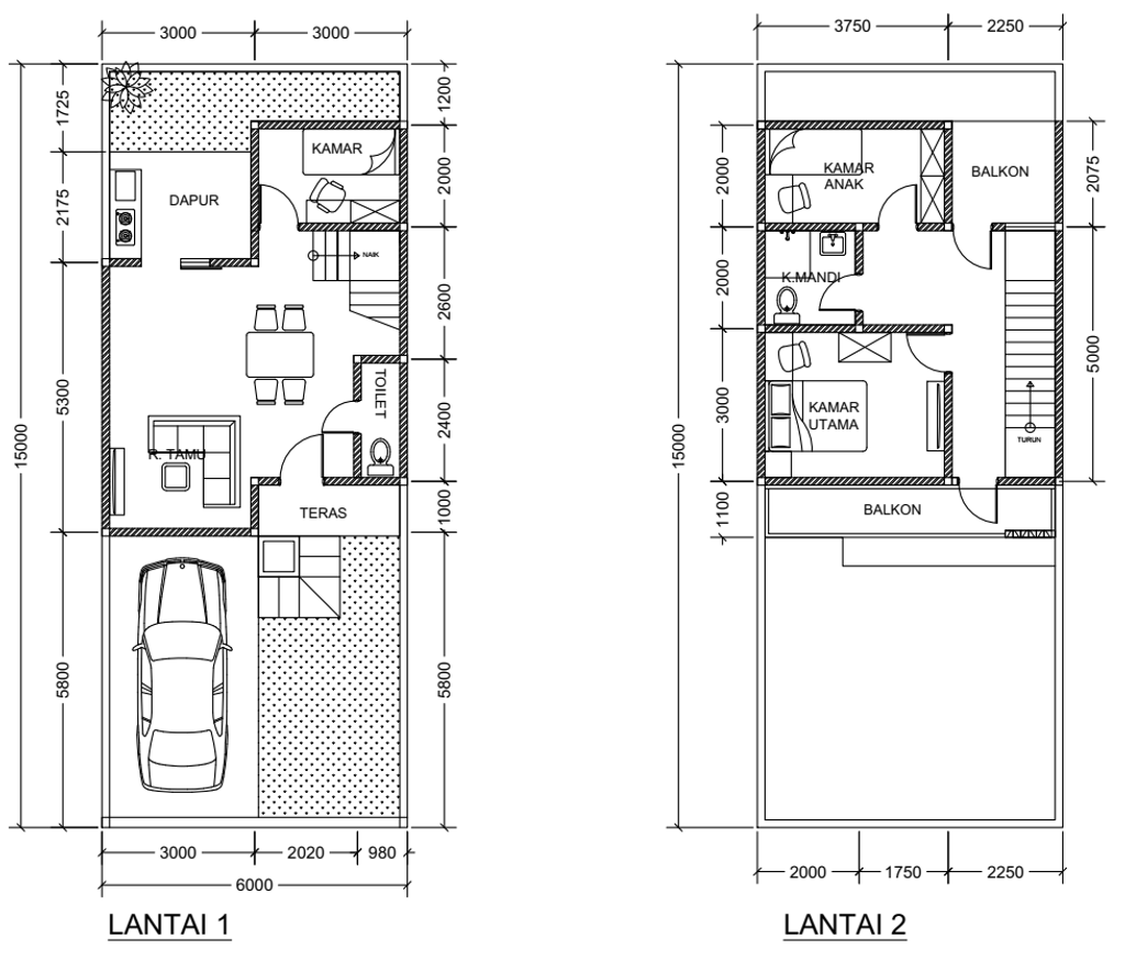 foto denah rumah tipe JASMINE-D-7 perumahan Penta Garden